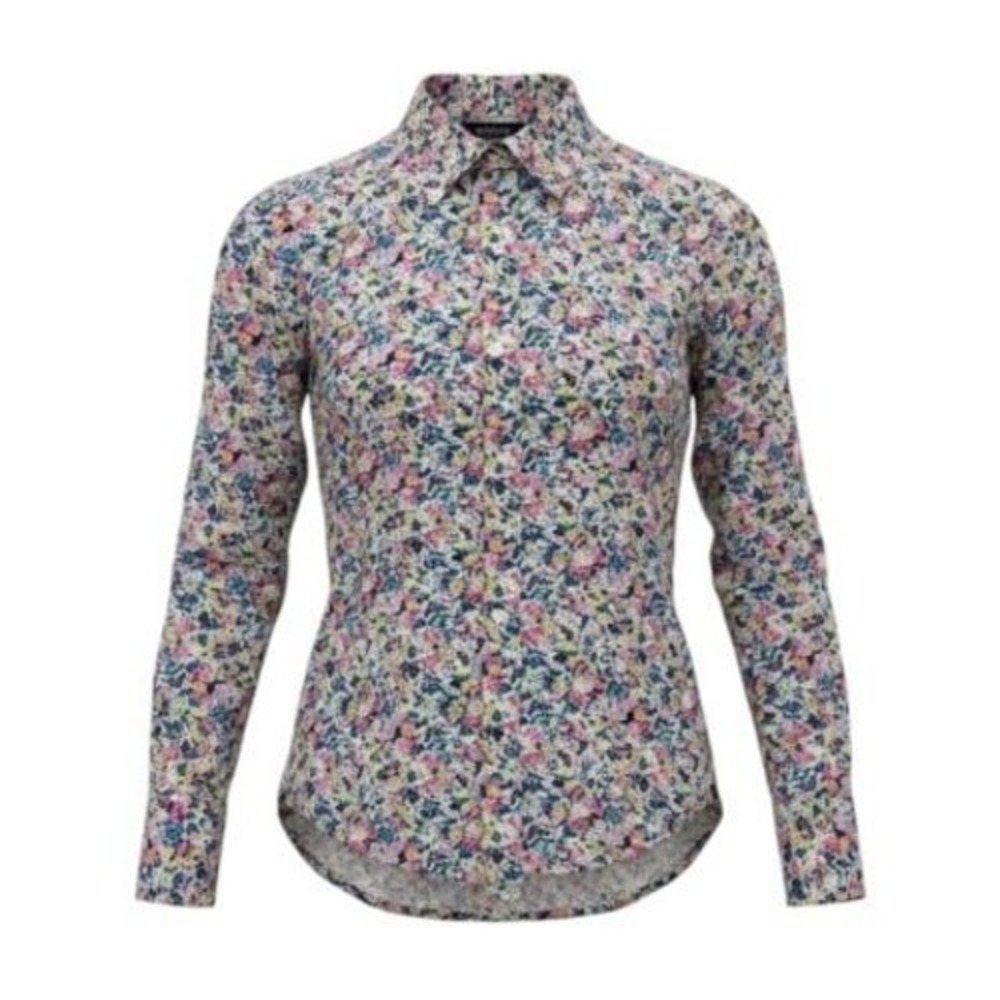 J.Crew Button Down Shirt Sz 0 Liberty Art Fabrics Floral Ruffle Collar Preppy